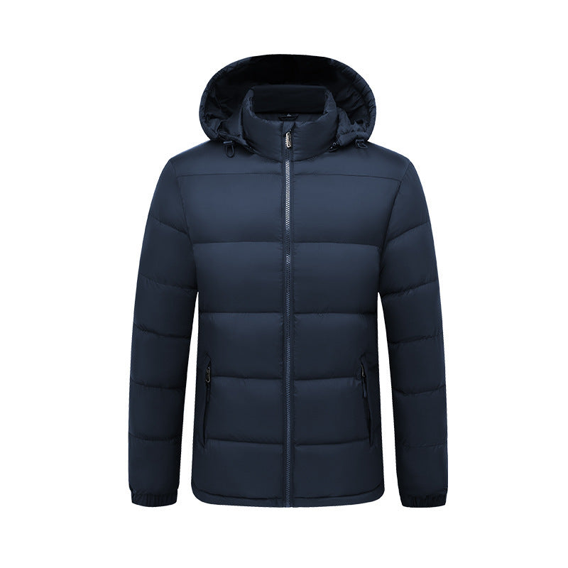 Orluxia Men’s Hooded Cotton Quilted Jacket – Warm Medium-Length Nylon Winter Coat