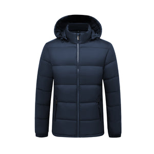 Orluxia Men’s Hooded Cotton Quilted Jacket – Warm Medium-Length Nylon Winter Coat