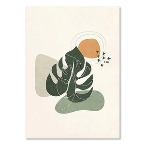 Orluxia Green Plant Decorative Painting – Modern Canvas Wall Art
