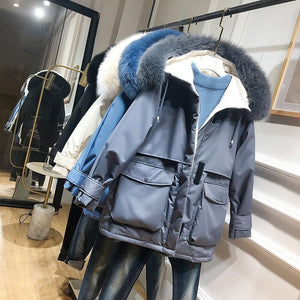 Orluxia Winter Loose Cotton Coat – Women’s Mid-Length Zipper Jacket